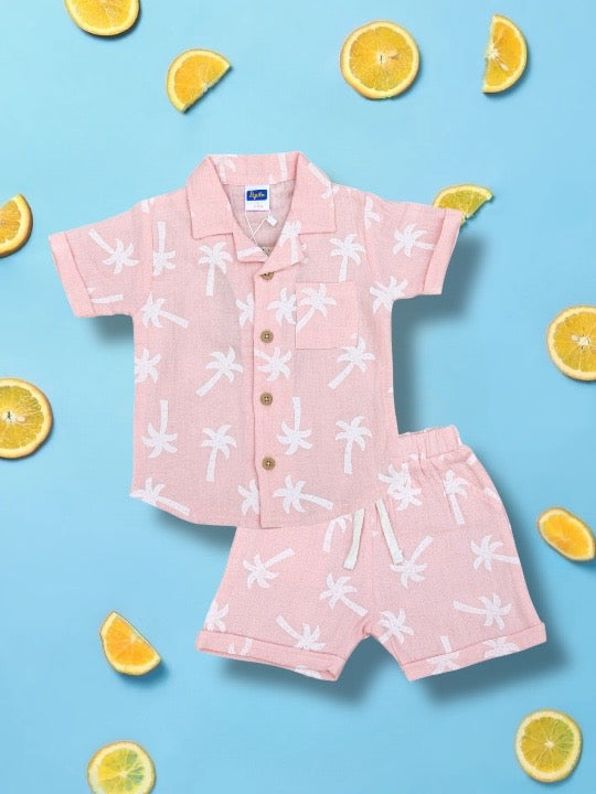 Pepito's Pink Palm Paradise 100% Organic Cotton Co-Ord Set