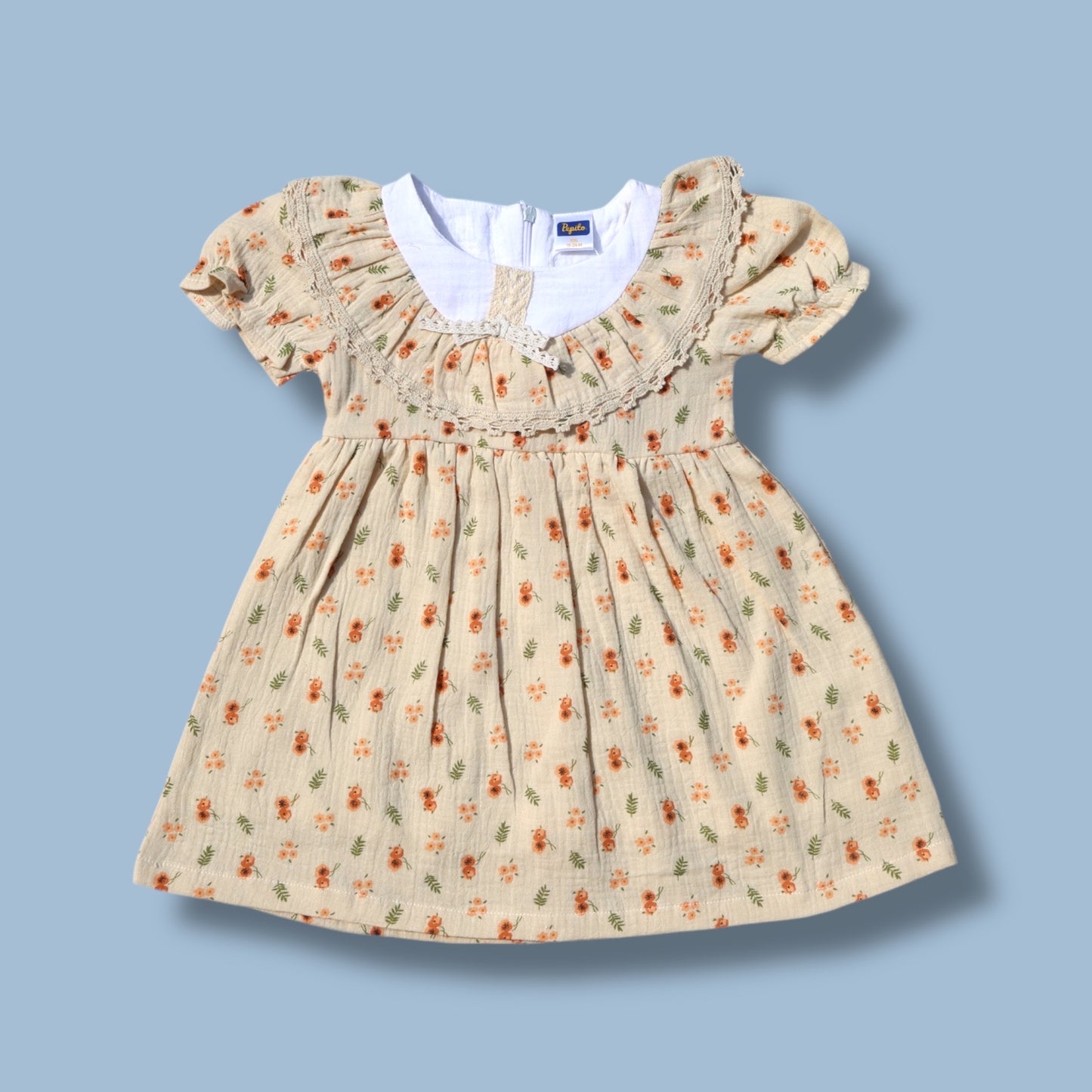 Pepito Vintage Floral Ruffle Dress