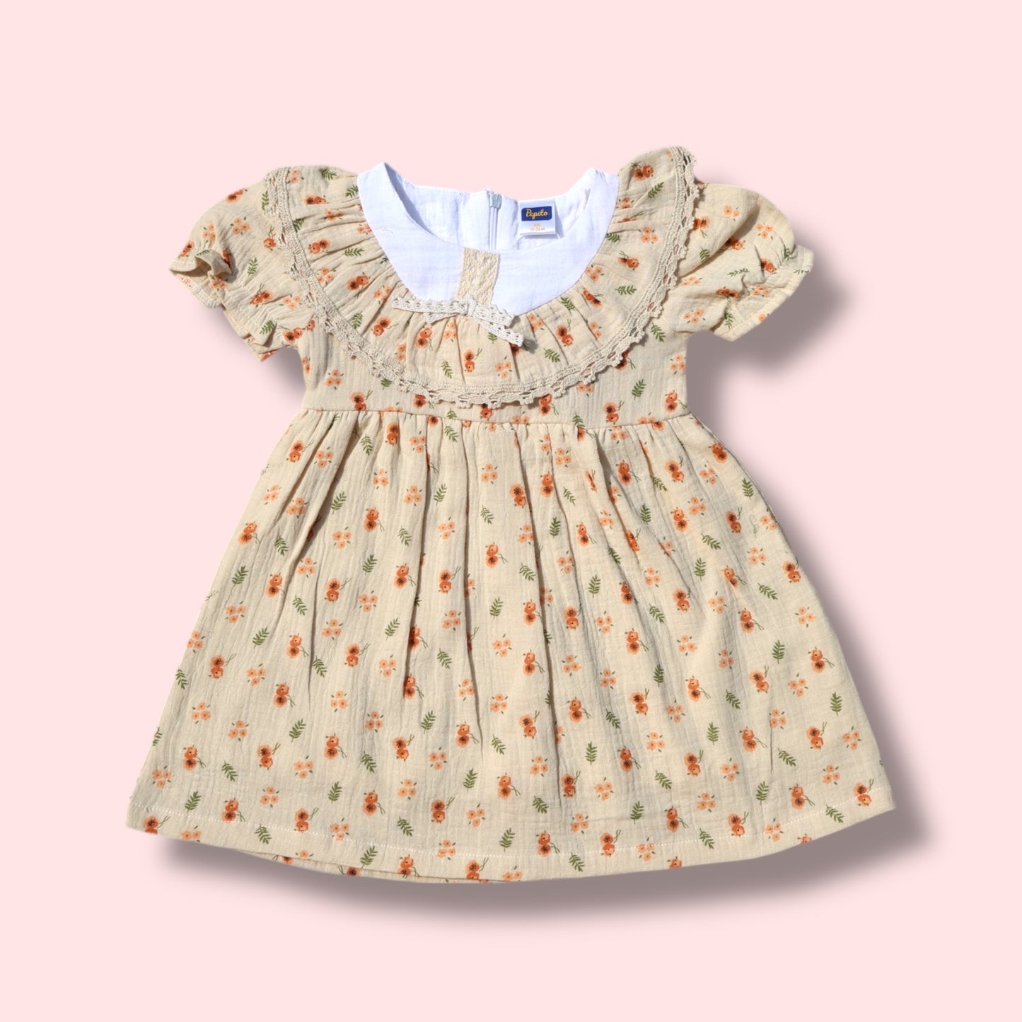 Pepito Vintage Floral Ruffle Dress