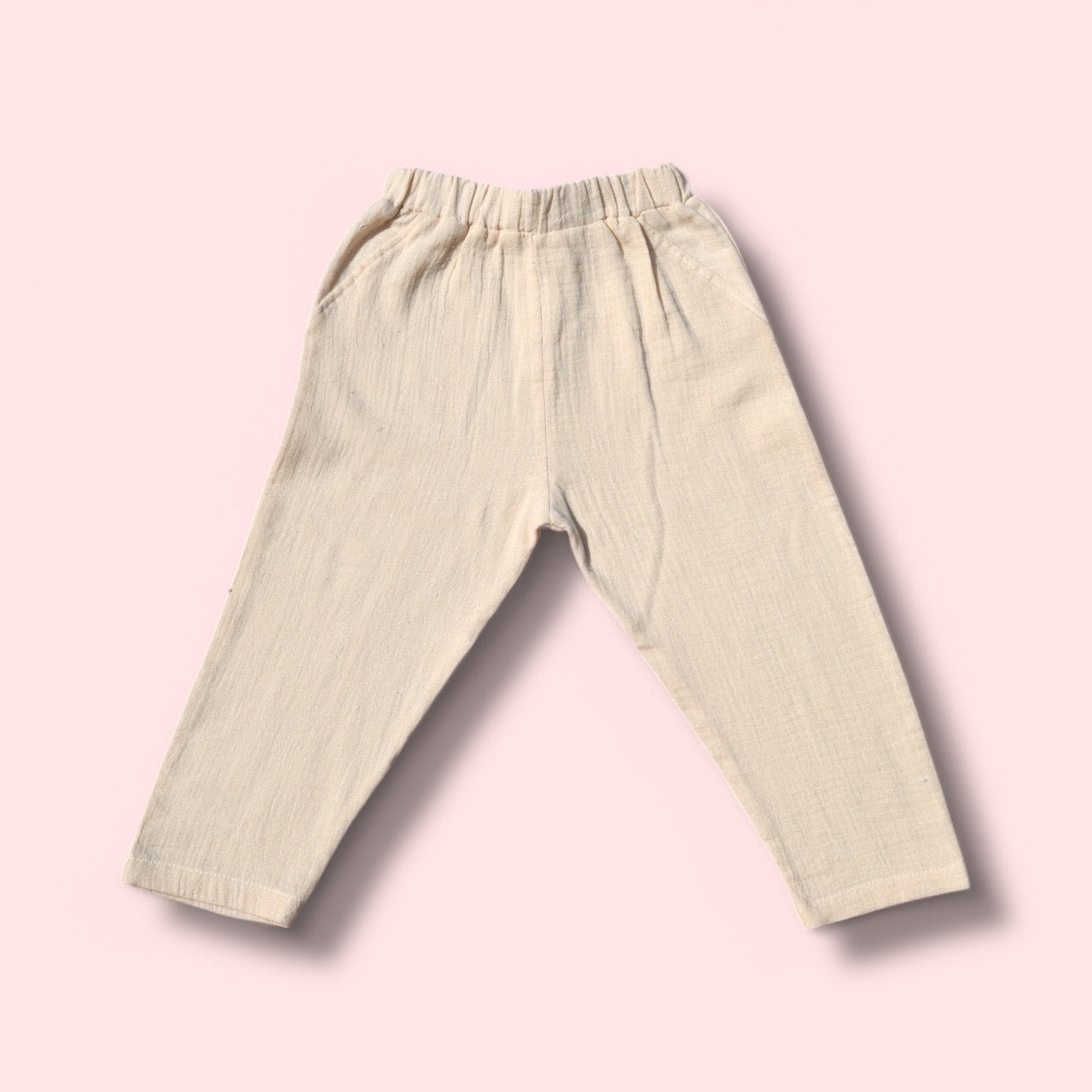 Boys 100% Cotton Set – Pastel Blue Shirt & Beige Pants