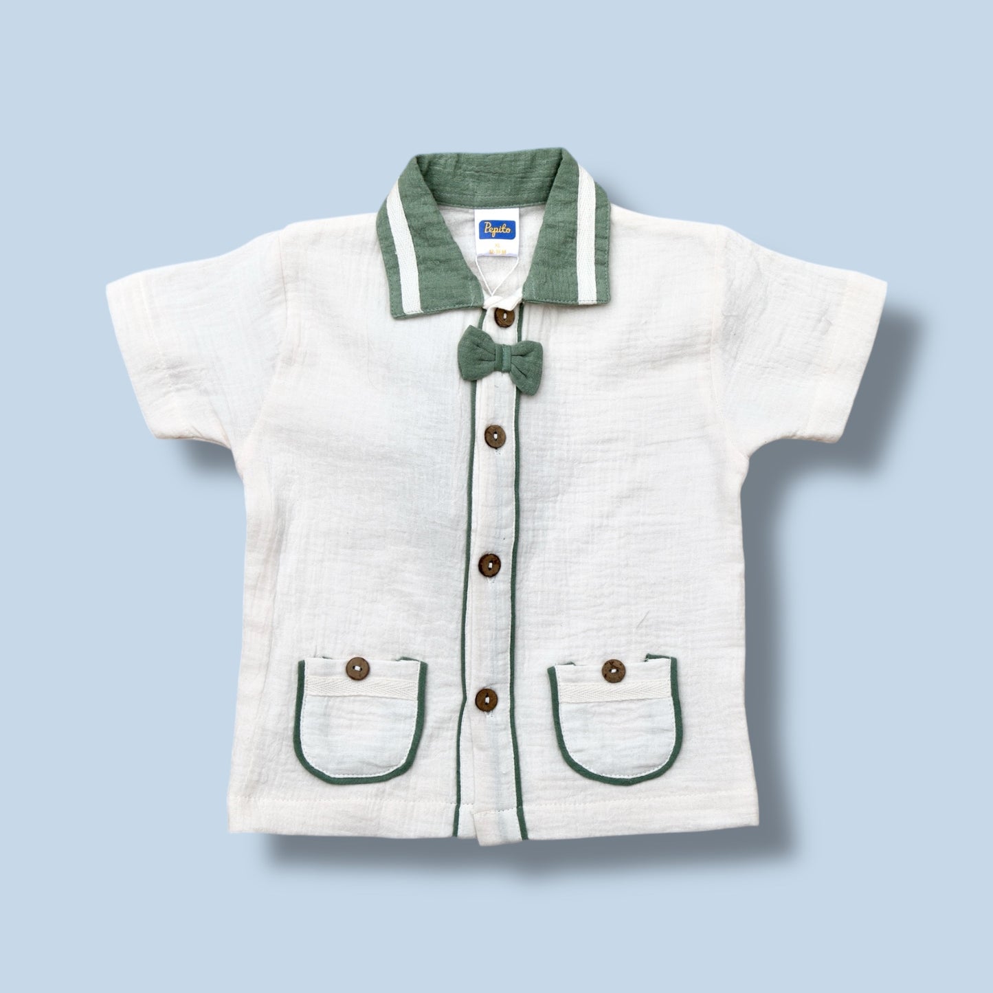 Pepito Girls’ Summer Cotton Set – Embroidered White Top with Pink Shorts