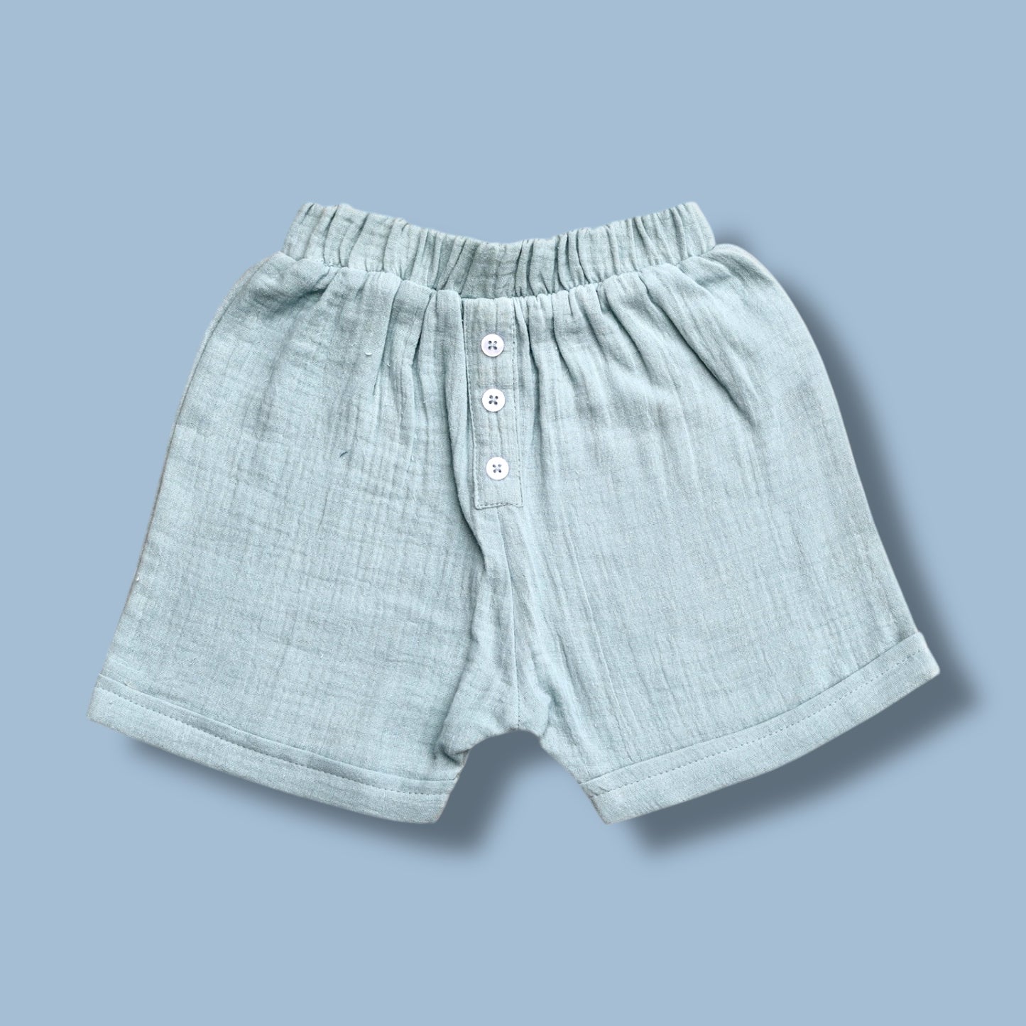 Pepito Boys’ Cotton Striped Shirt & Shorts Set – Mint Green & White
