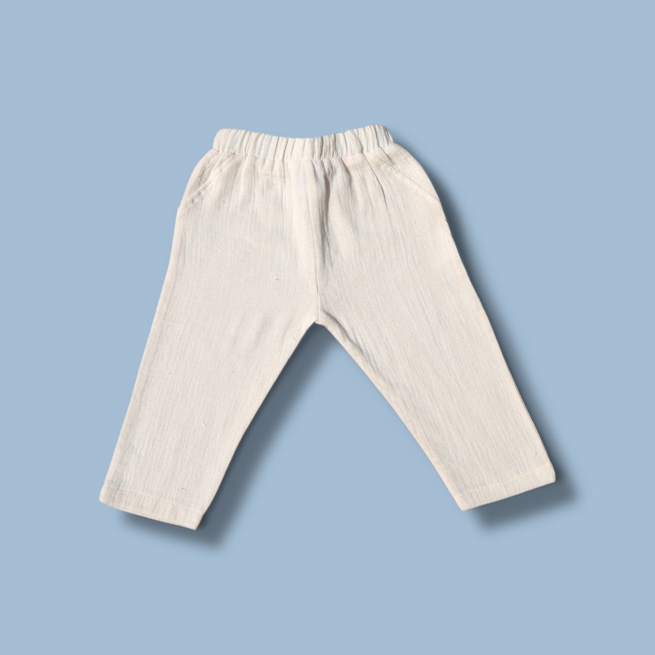 Boys Beige 100% Cotton Set – Short Sleeve Top & Ivory Pants