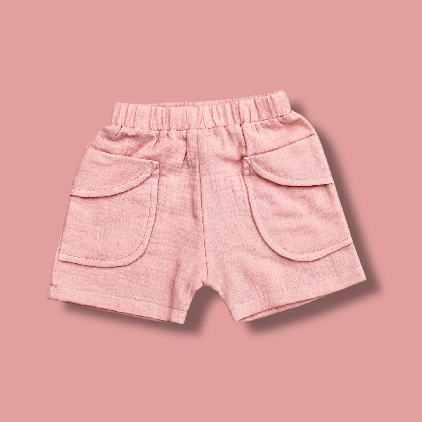Pepito Girls’ Summer Cotton Set – Embroidered White Top with Pink Shorts