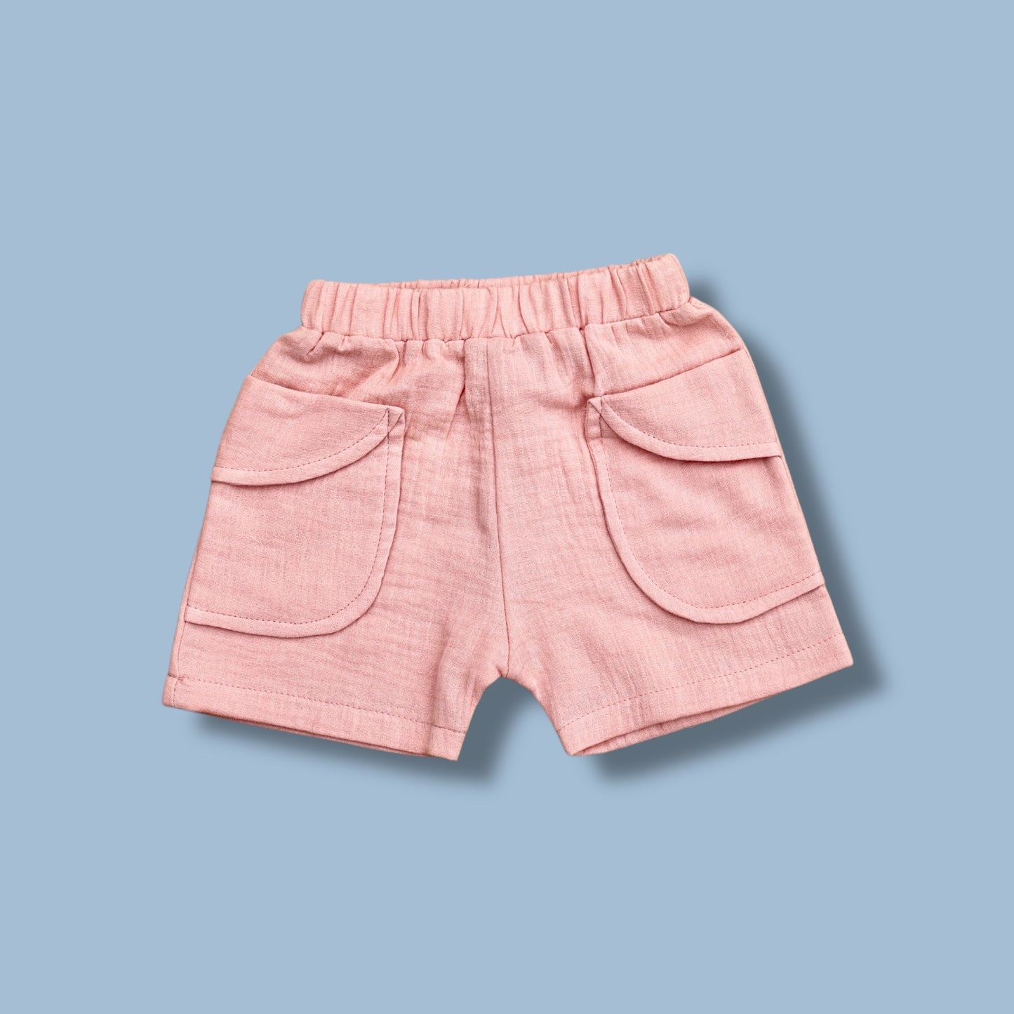 Pepito Girls’ Summer Cotton Set – Embroidered White Top with Pink Shorts