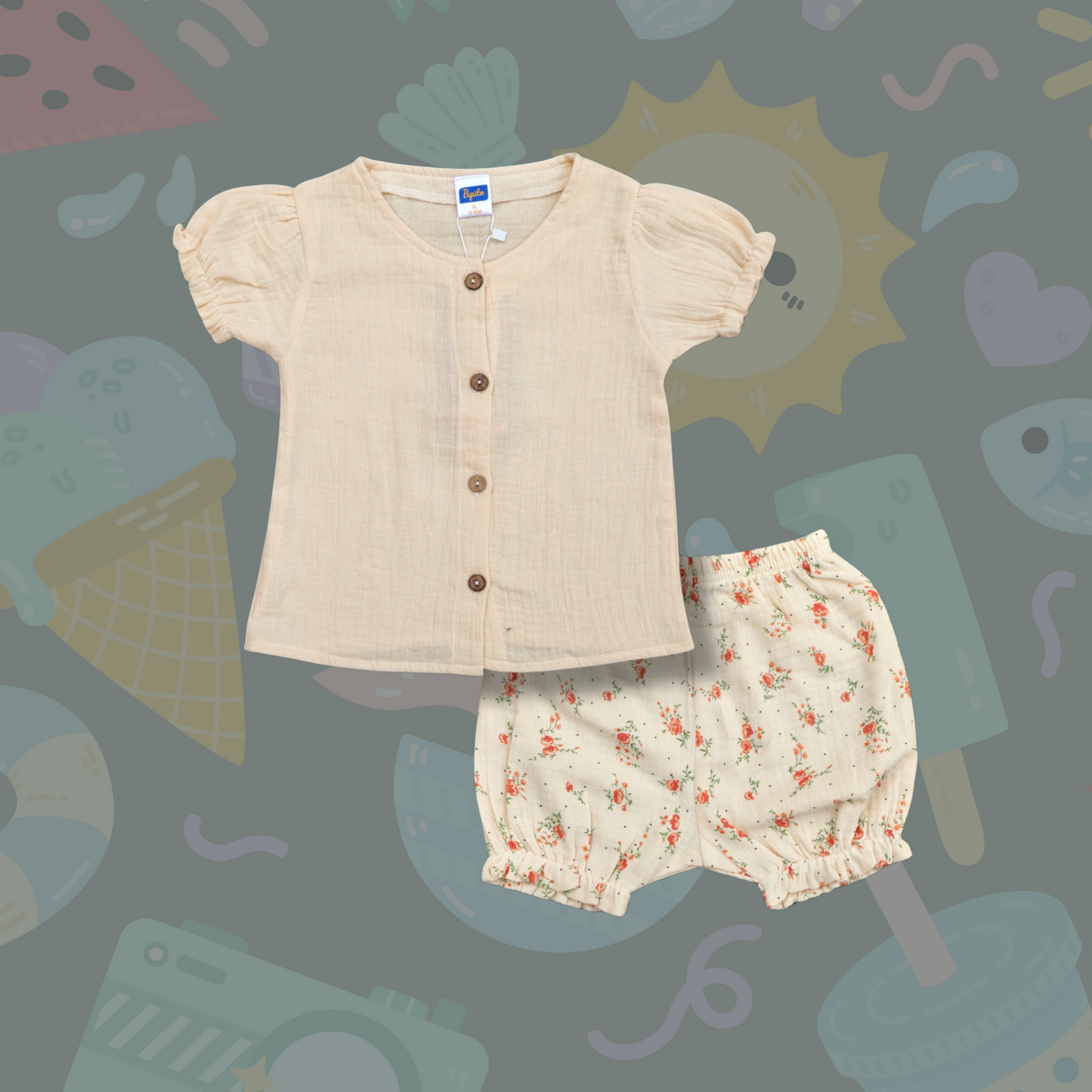 Pepito's Floral Bliss Puff Sleeve Co-Ord Set