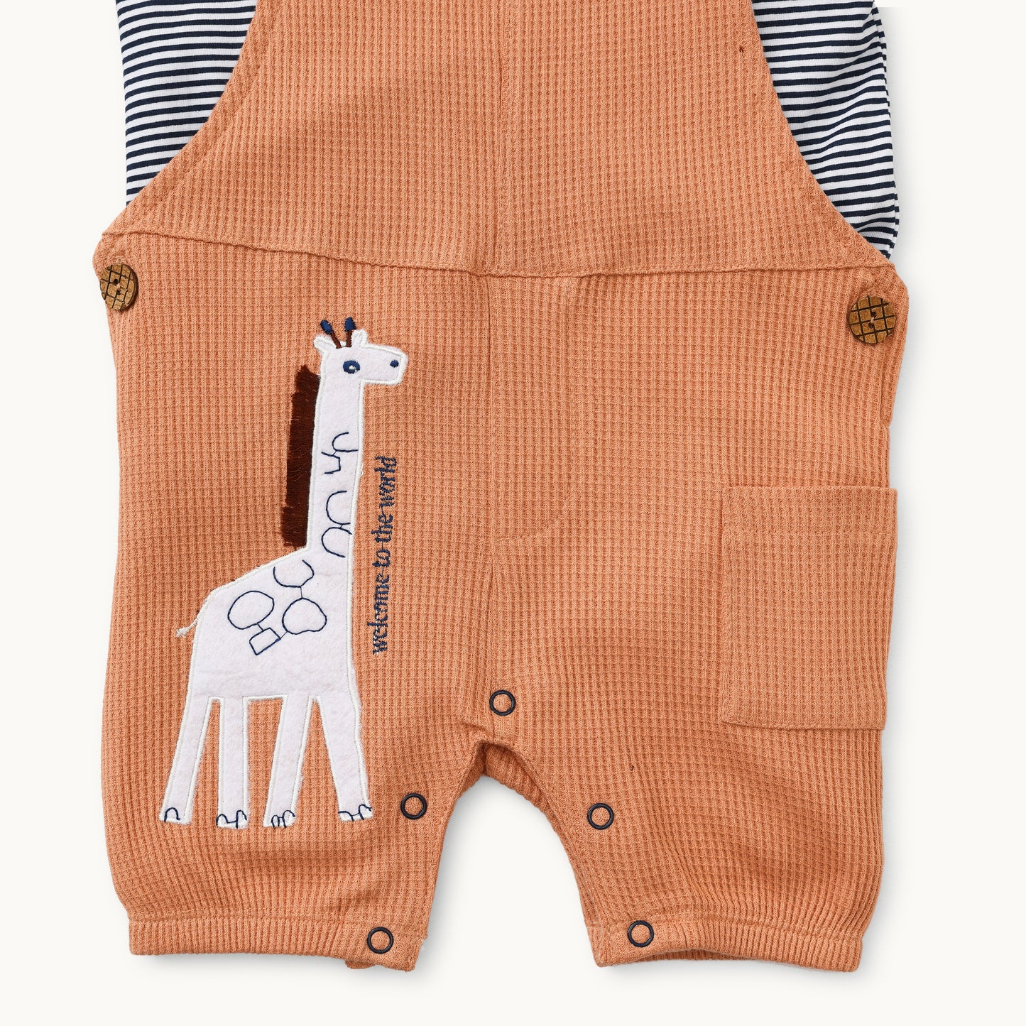 Unisex Striped Dungaree Set