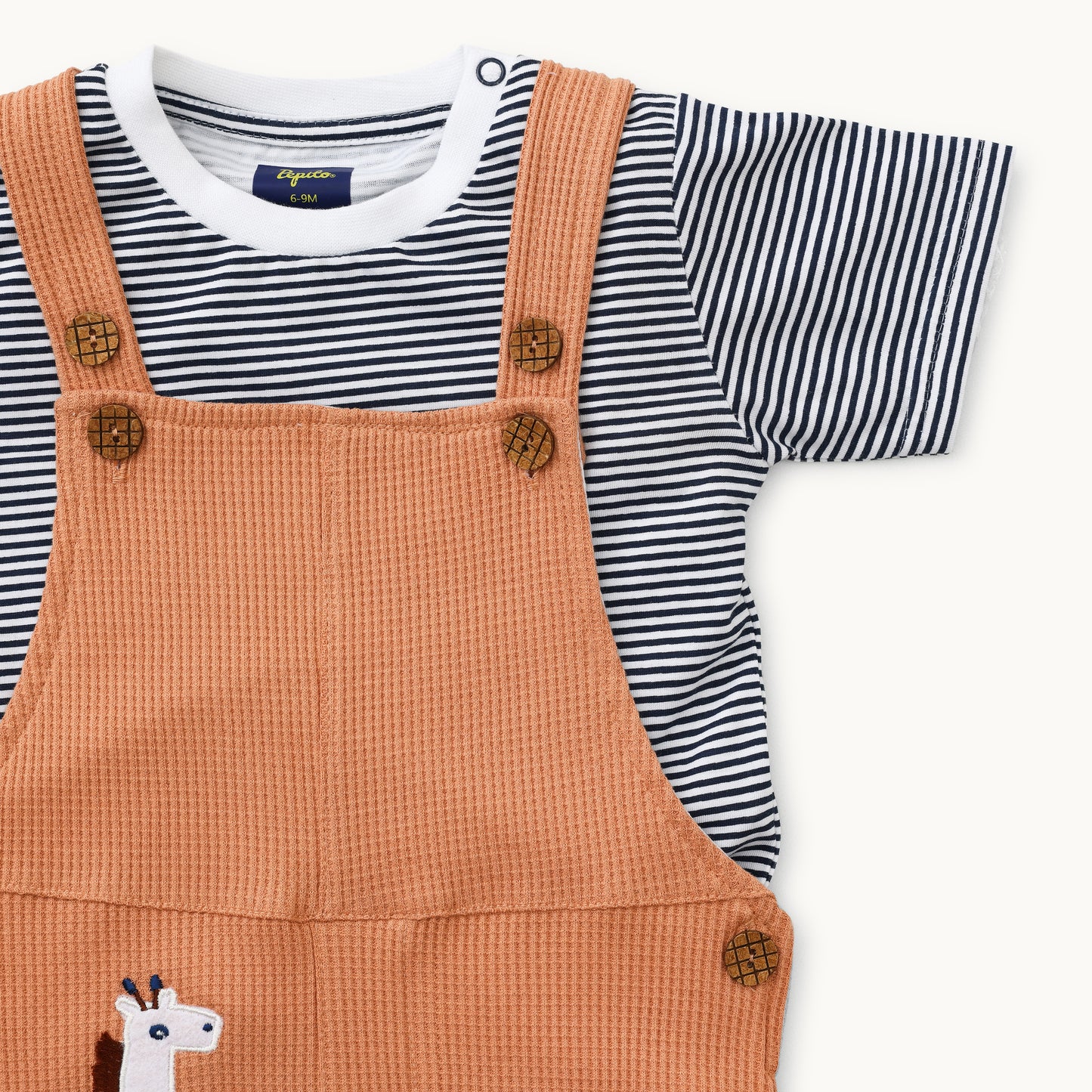 Unisex Striped Dungaree Set