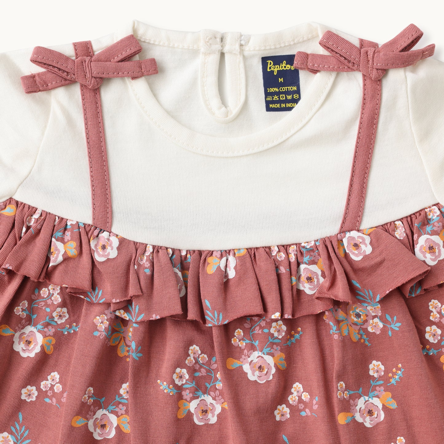Blush Floral Ruffle Baby Dress – Soft Cotton