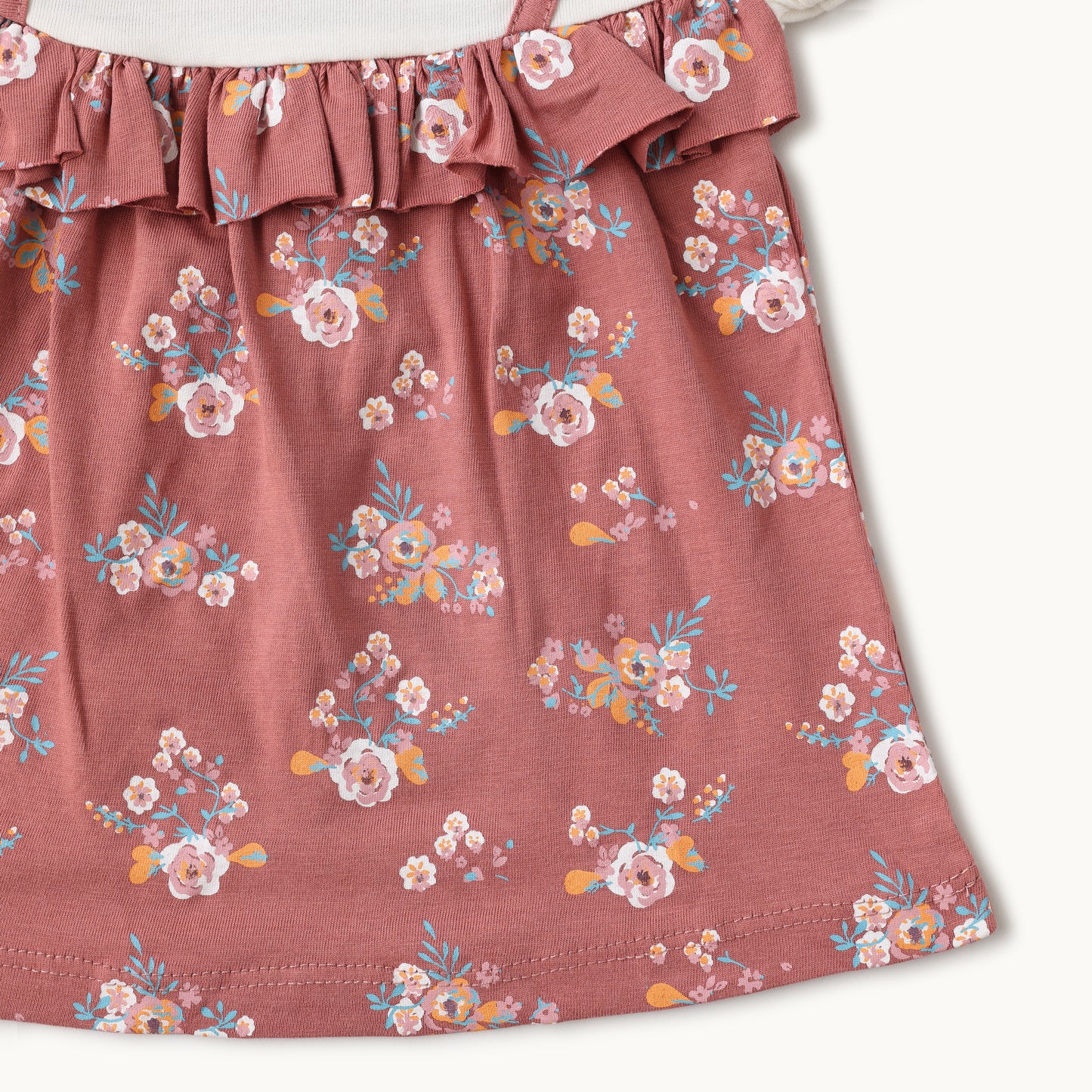 Blush Floral Ruffle Baby Dress – Soft Cotton
