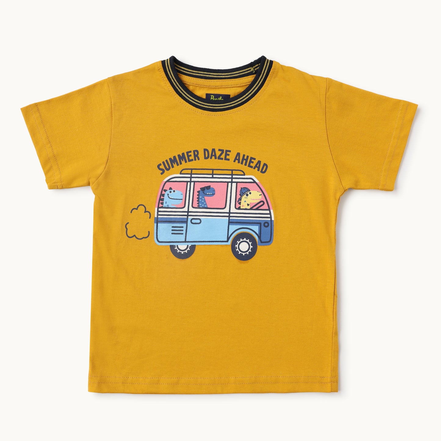 Summer Daze Kids T-Shirt & Shorts Set - Mustard & Black