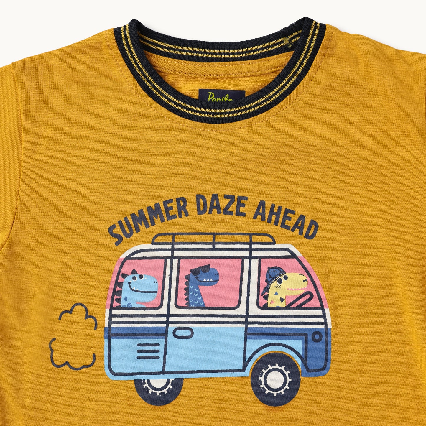 Summer Daze Kids T-Shirt & Shorts Set - Mustard & Black