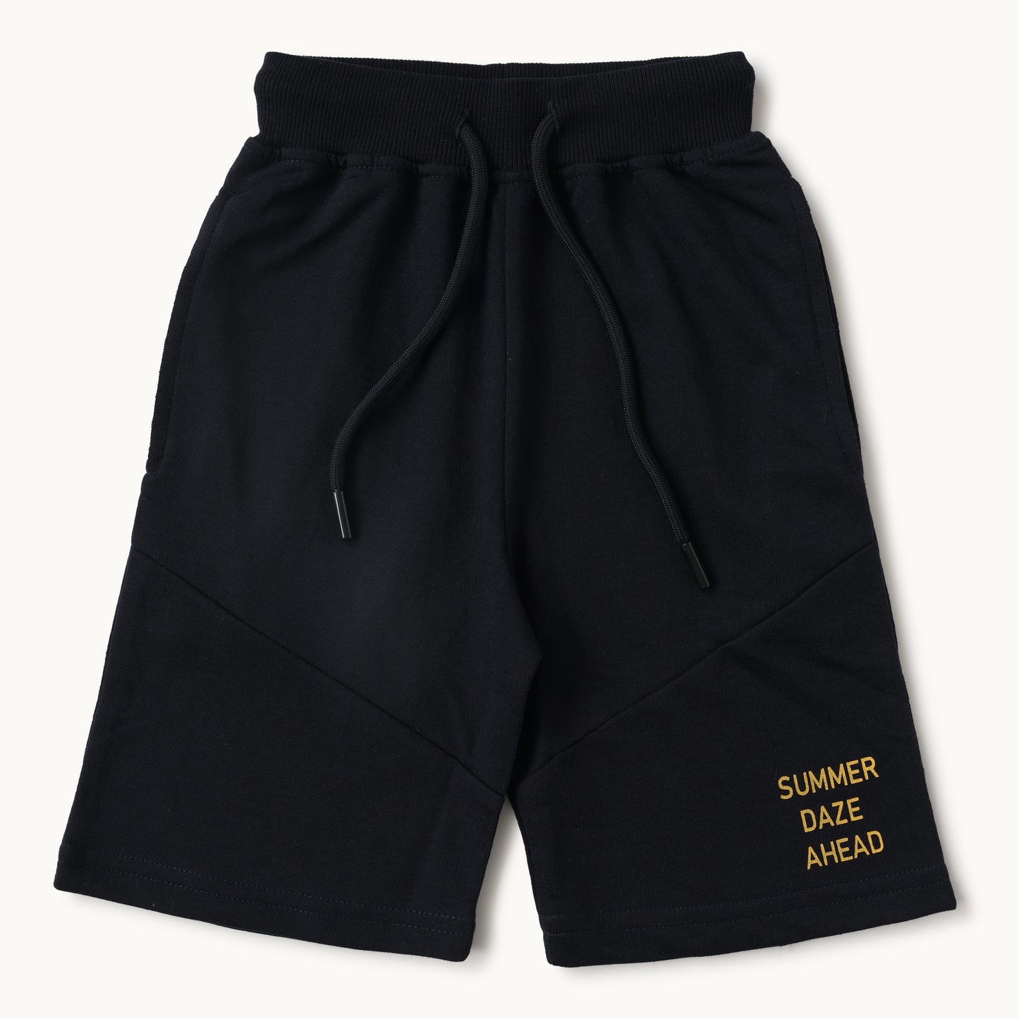 Summer Daze Kids T-Shirt & Shorts Set - Mustard & Black