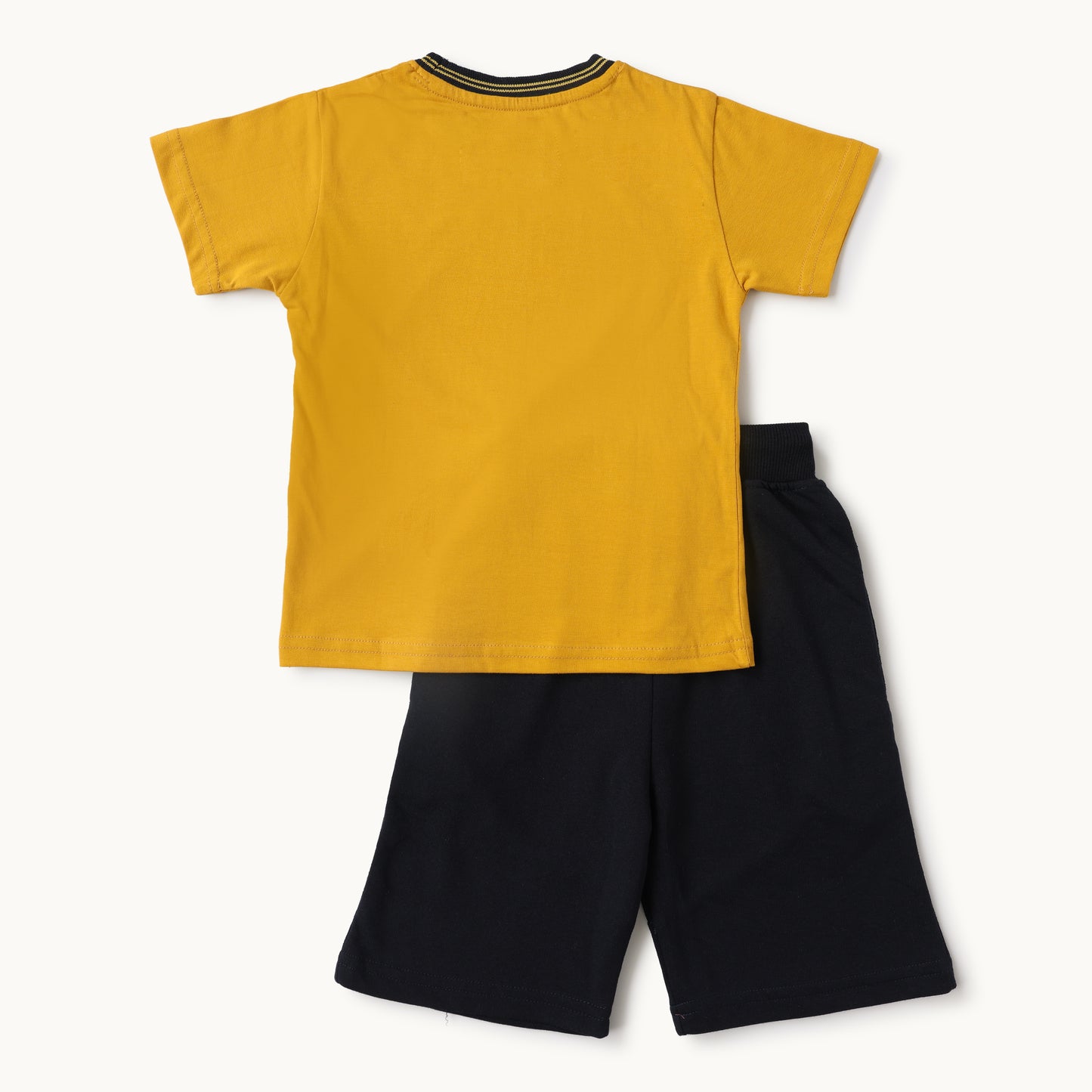 Summer Daze Kids T-Shirt & Shorts Set - Mustard & Black