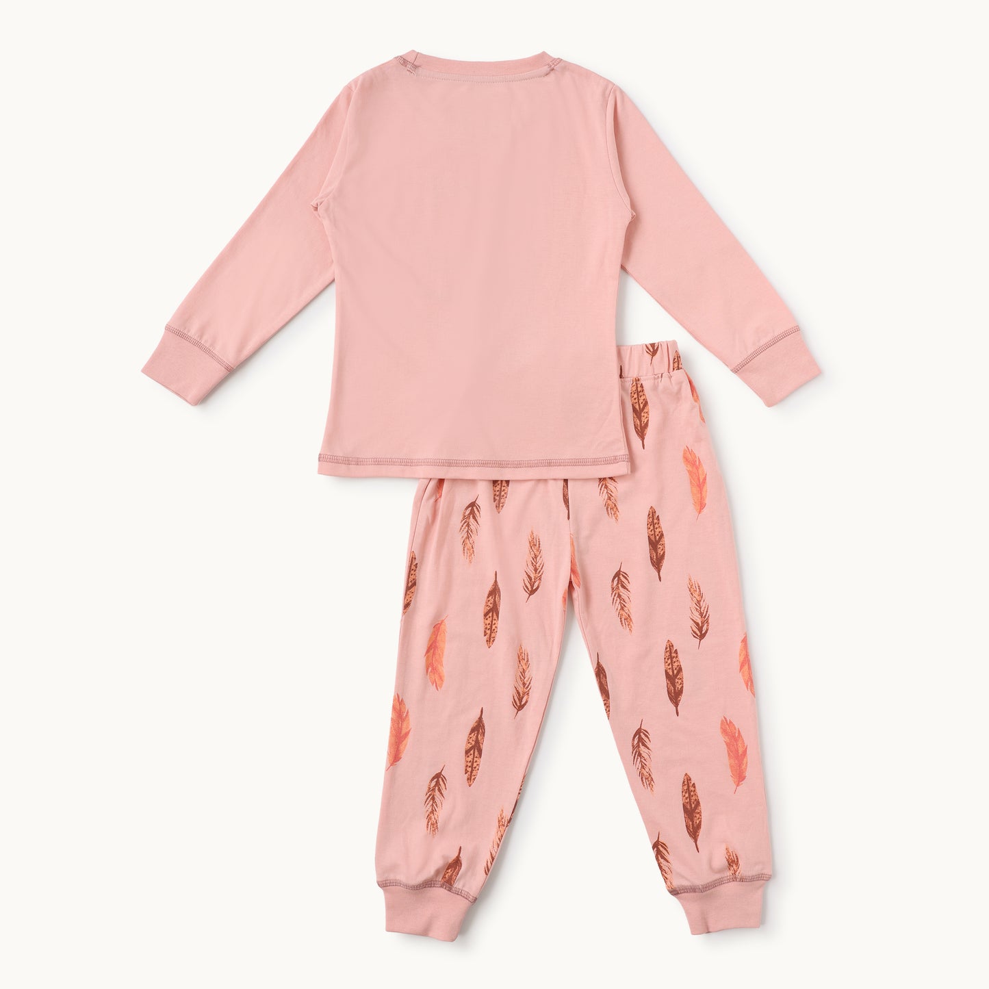 Brave Spirit Feather Print Pajama Set – Blush Pink