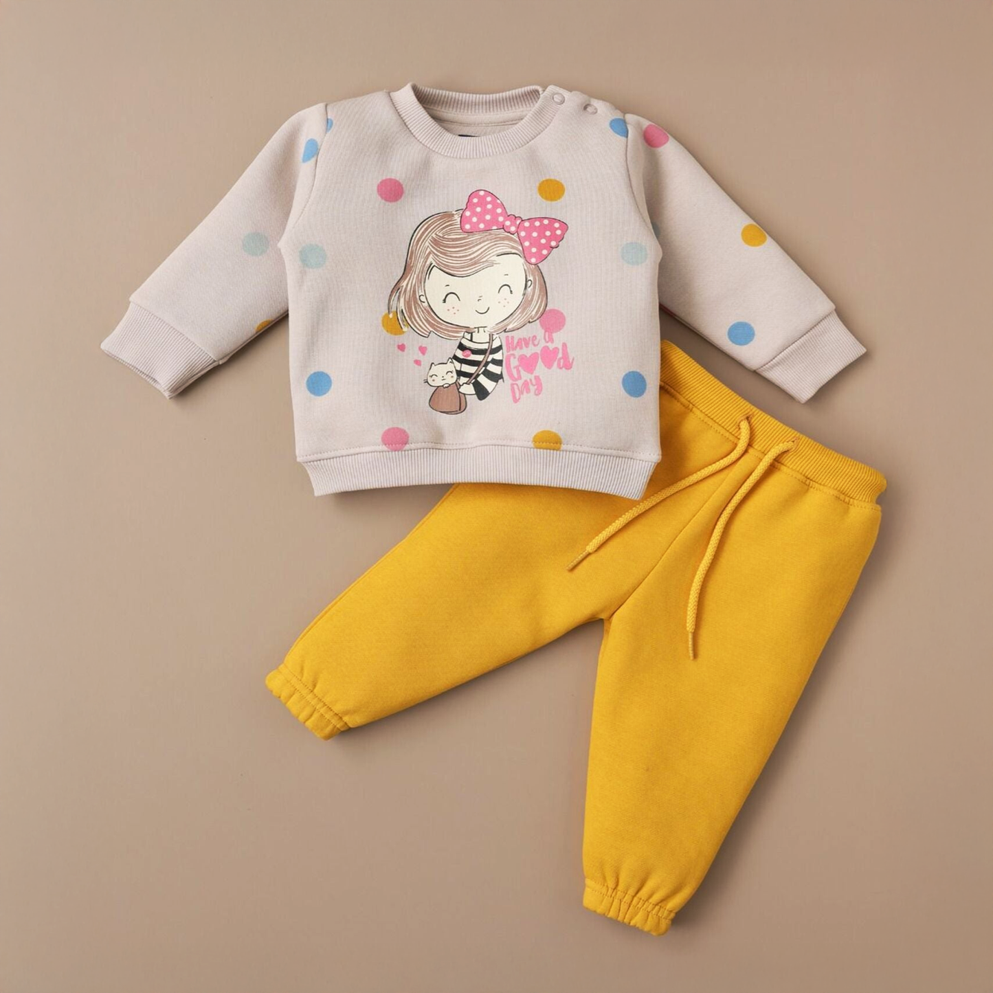 Adorable Infant Girls’ Fleece Tracksuit