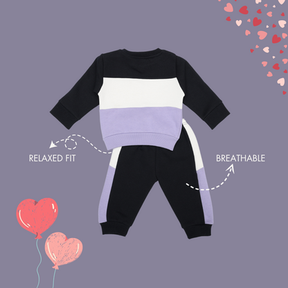 GIRLS COLOUR-BLOCK FLEECE TRACKSUIT