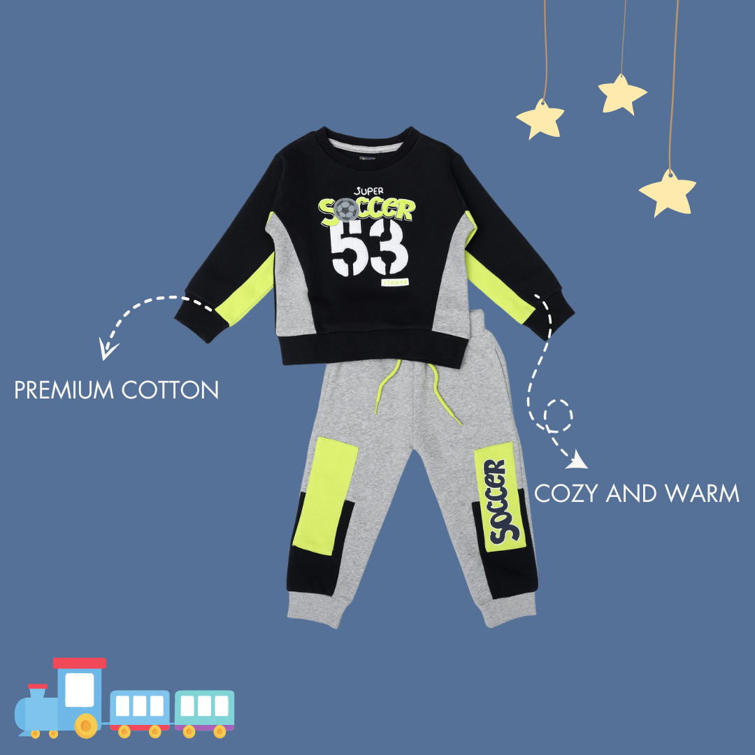 BOYS NUMERIC PATCH FLEECE TRACKSUIT