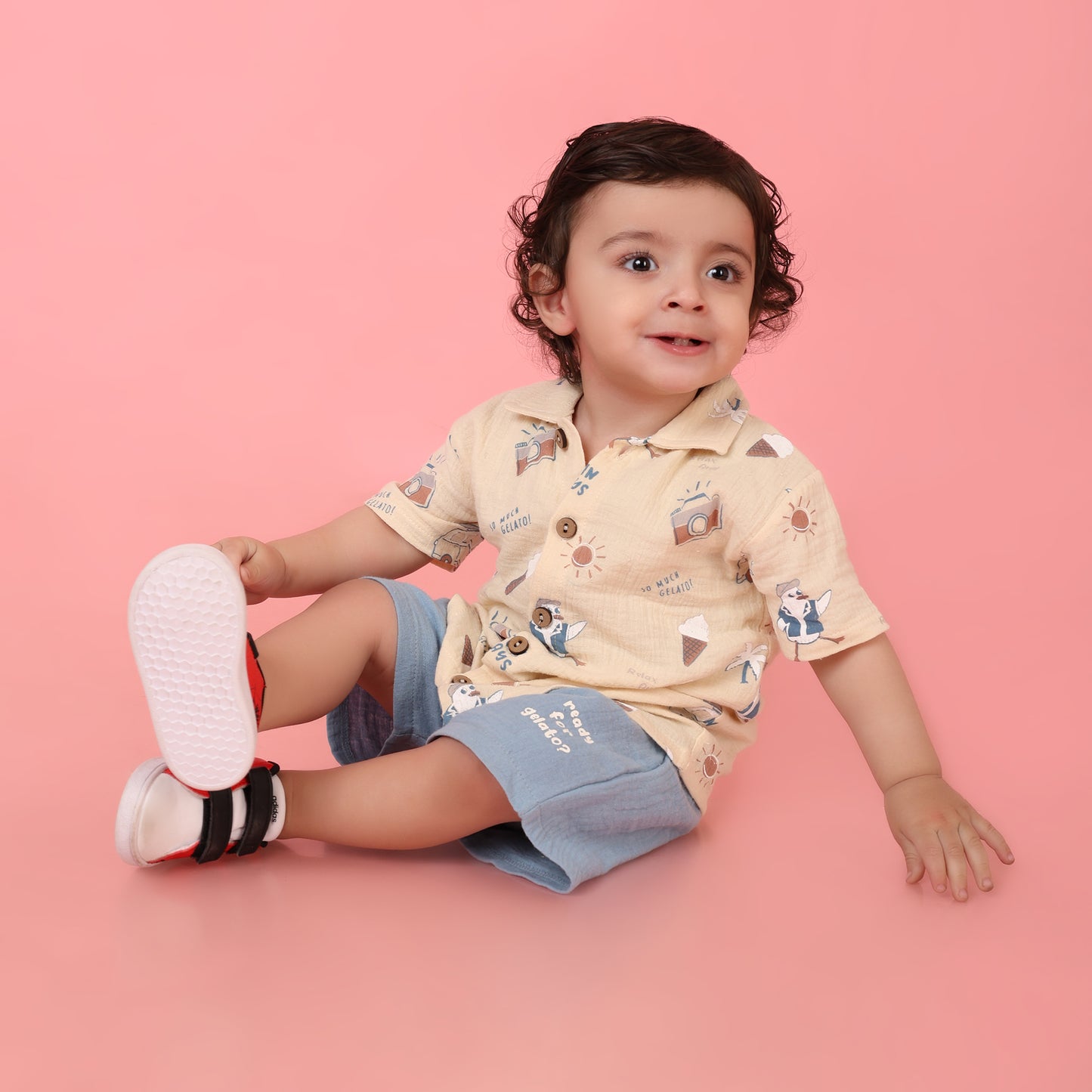 Pepito Boys' Summer Adventure Shirt & Shorts Set