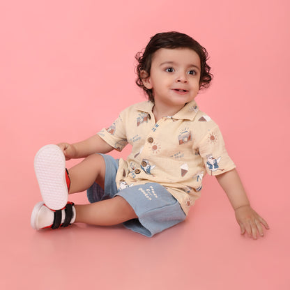 Pepito Boys' Summer Adventure Shirt & Shorts Set