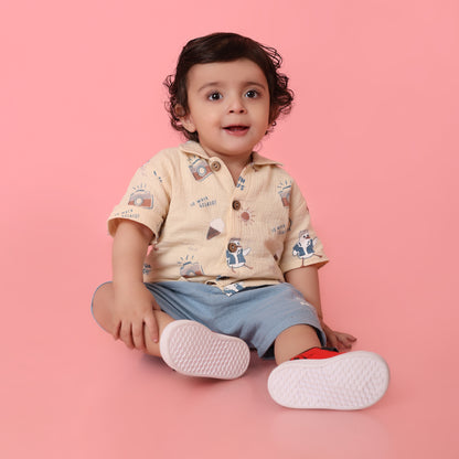 Pepito Boys' Summer Adventure Shirt & Shorts Set