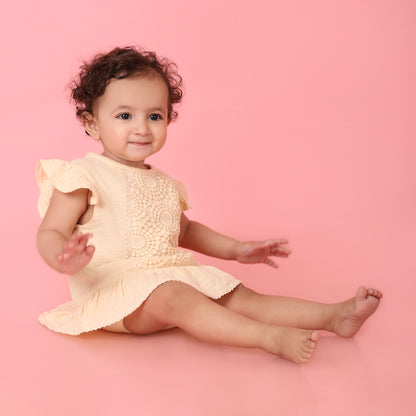 Pepito Baby Girls' Cotton Lace Top & Bloomers | Elegant Summer Outfit | Soft & Breathable
