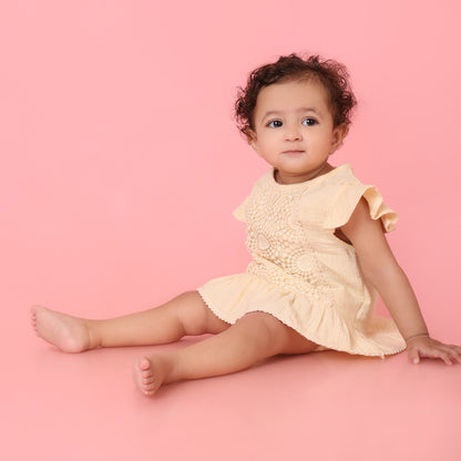 Pepito Baby Girls' Cotton Lace Top & Bloomers | Elegant Summer Outfit | Soft & Breathable