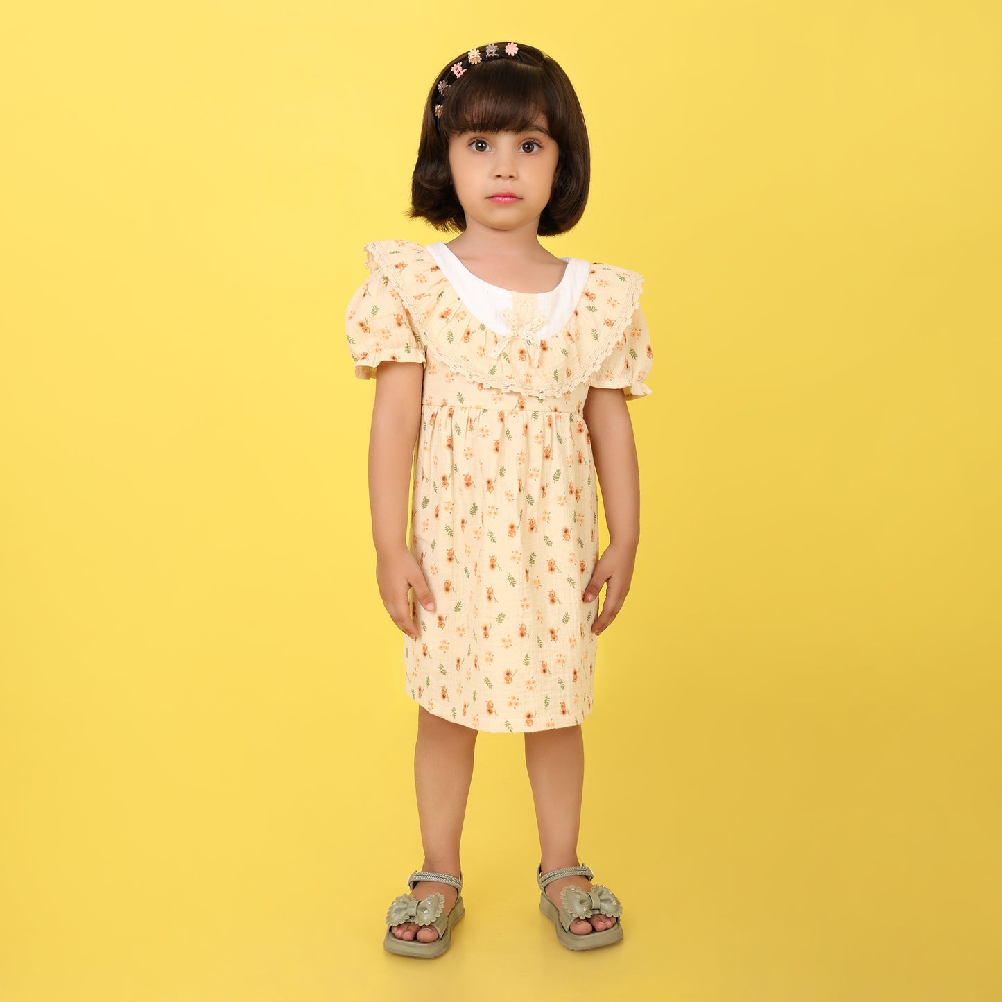 Pepito Vintage Floral Ruffle Dress
