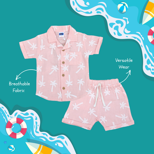Pepito's Pink Palm Paradise 100% Organic Cotton Co-Ord Set