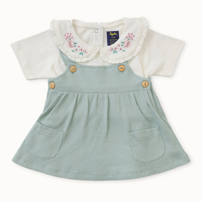 Sage Green Dungaree Dress -  Infant Girls