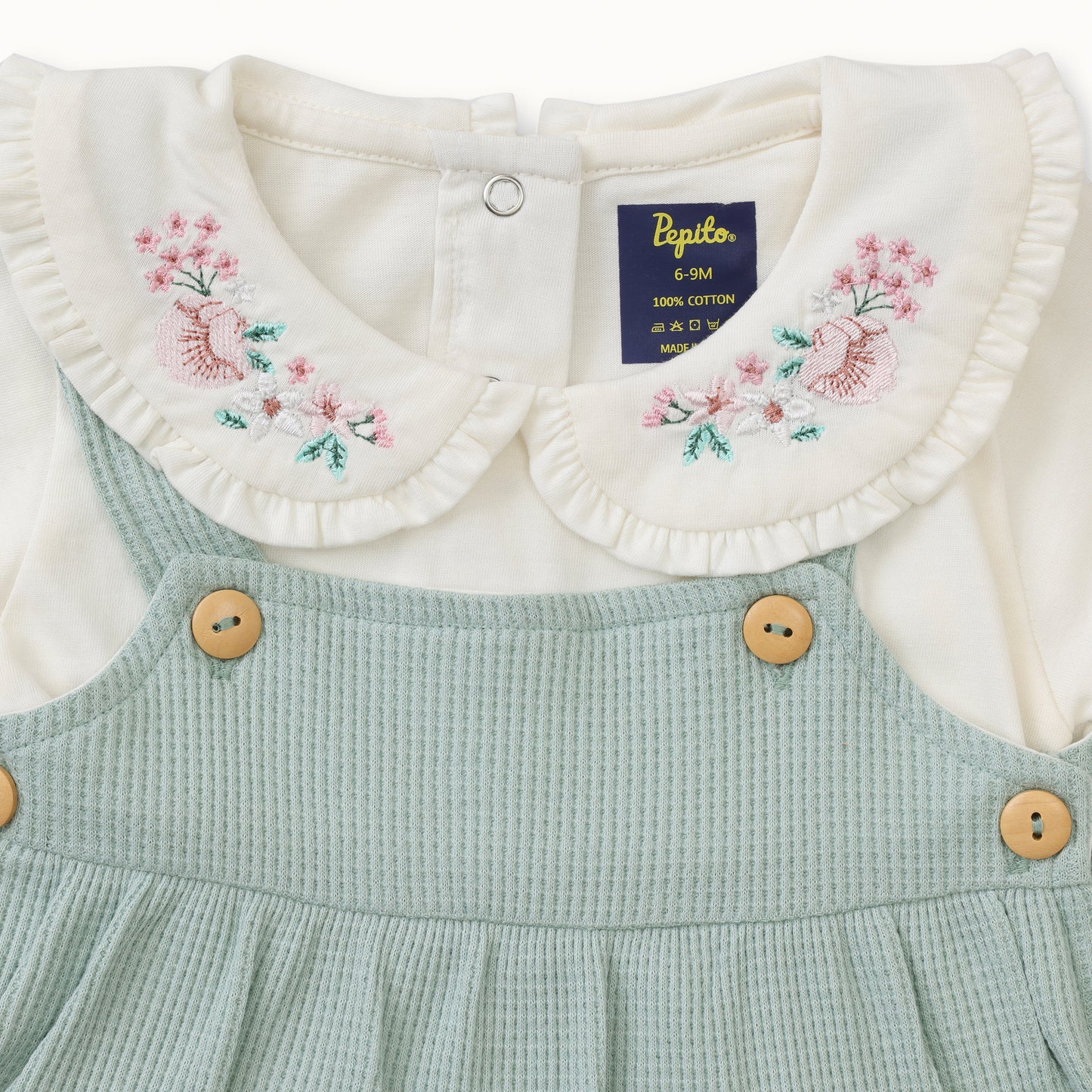 Sage Green Dungaree Dress -  Infant Girls