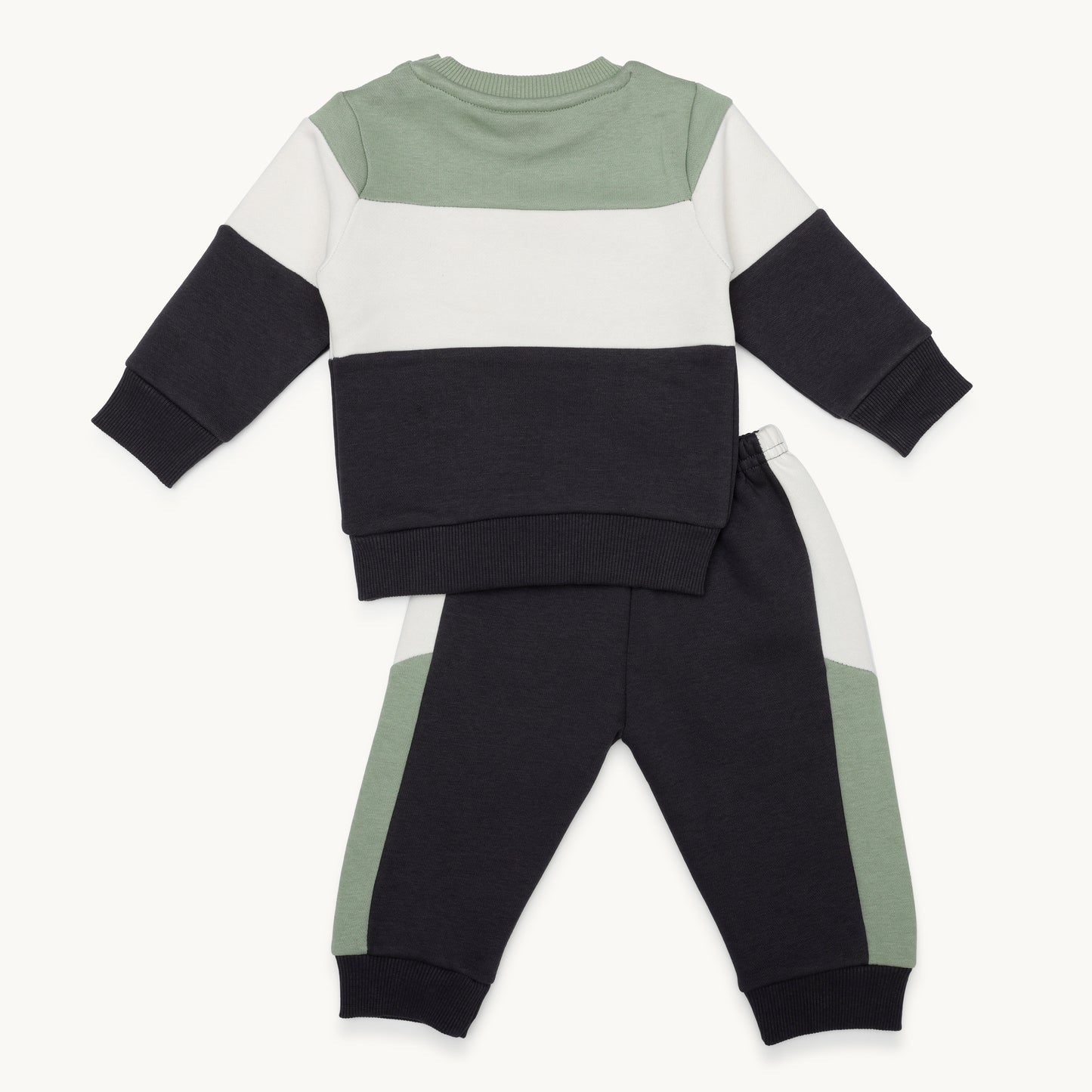 BOYS HORIZONTAL PANELS FLEECE TRACKSUIT