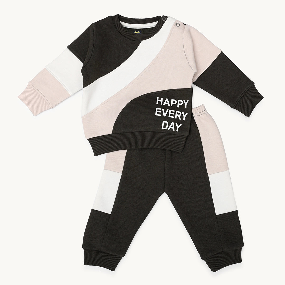 BOYS HAPPY PRINT FLEECE TRACKSUIT