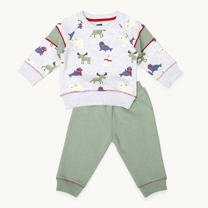 BOYS WINTER PRINT FLEECE TRACKSUIT