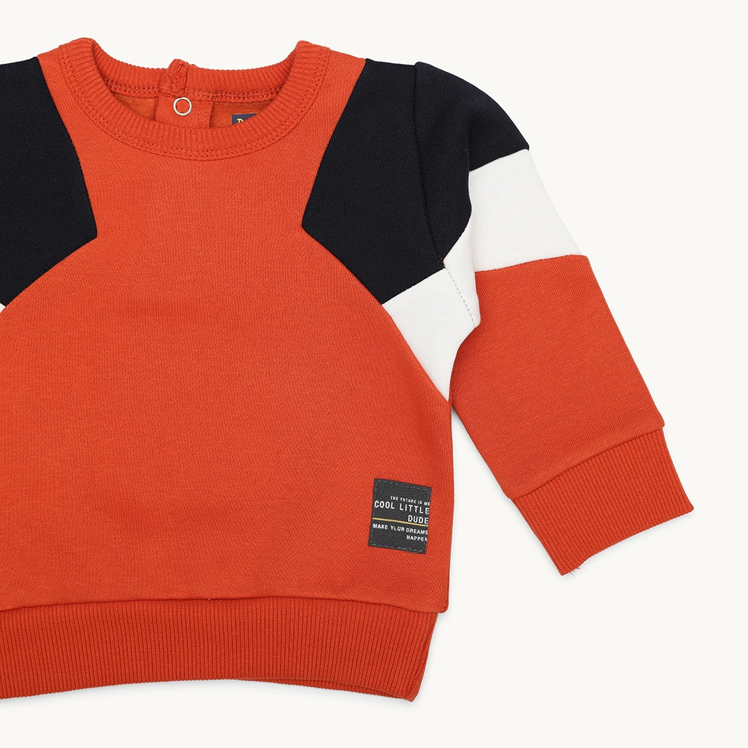 BOYS COLOUR-BLOCK BACK OPENING TRACKSUIT