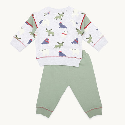 BOYS WINTER PRINT FLEECE TRACKSUIT