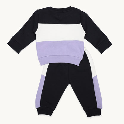 GIRLS COLOUR-BLOCK FLEECE TRACKSUIT