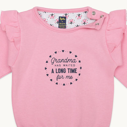 GIRLS GRANDMA PRINT FLEECE TRACKSUIT