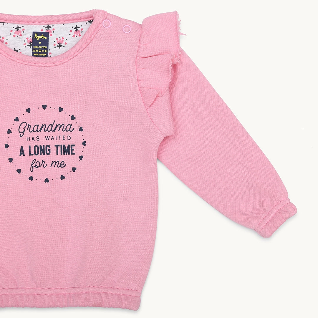 GIRLS GRANDMA PRINT FLEECE TRACKSUIT