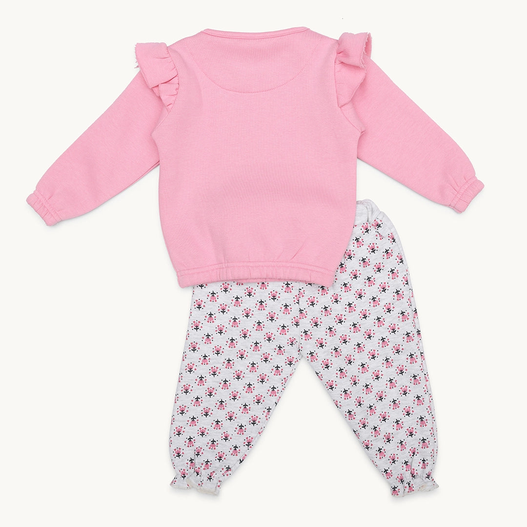 GIRLS GRANDMA PRINT FLEECE TRACKSUIT