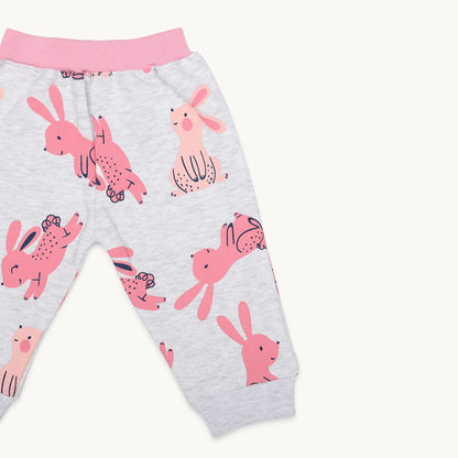 GIRLS HAPPY BUNNY FLEECE TRACKSUIT