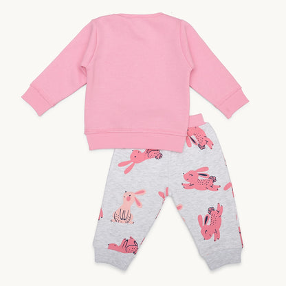 GIRLS HAPPY BUNNY FLEECE TRACKSUIT