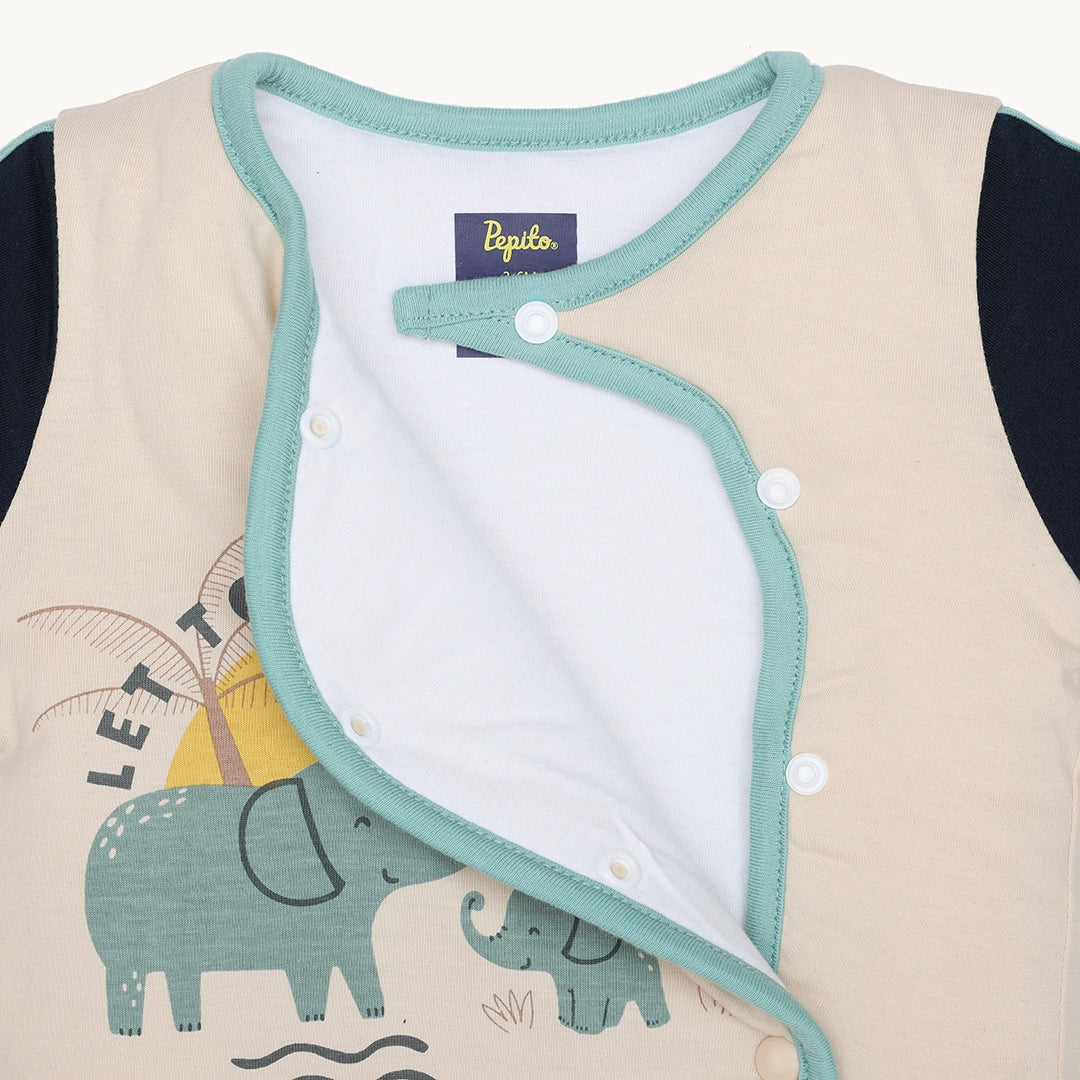 BOYS ELEPHANT PRINT QUILTED SET