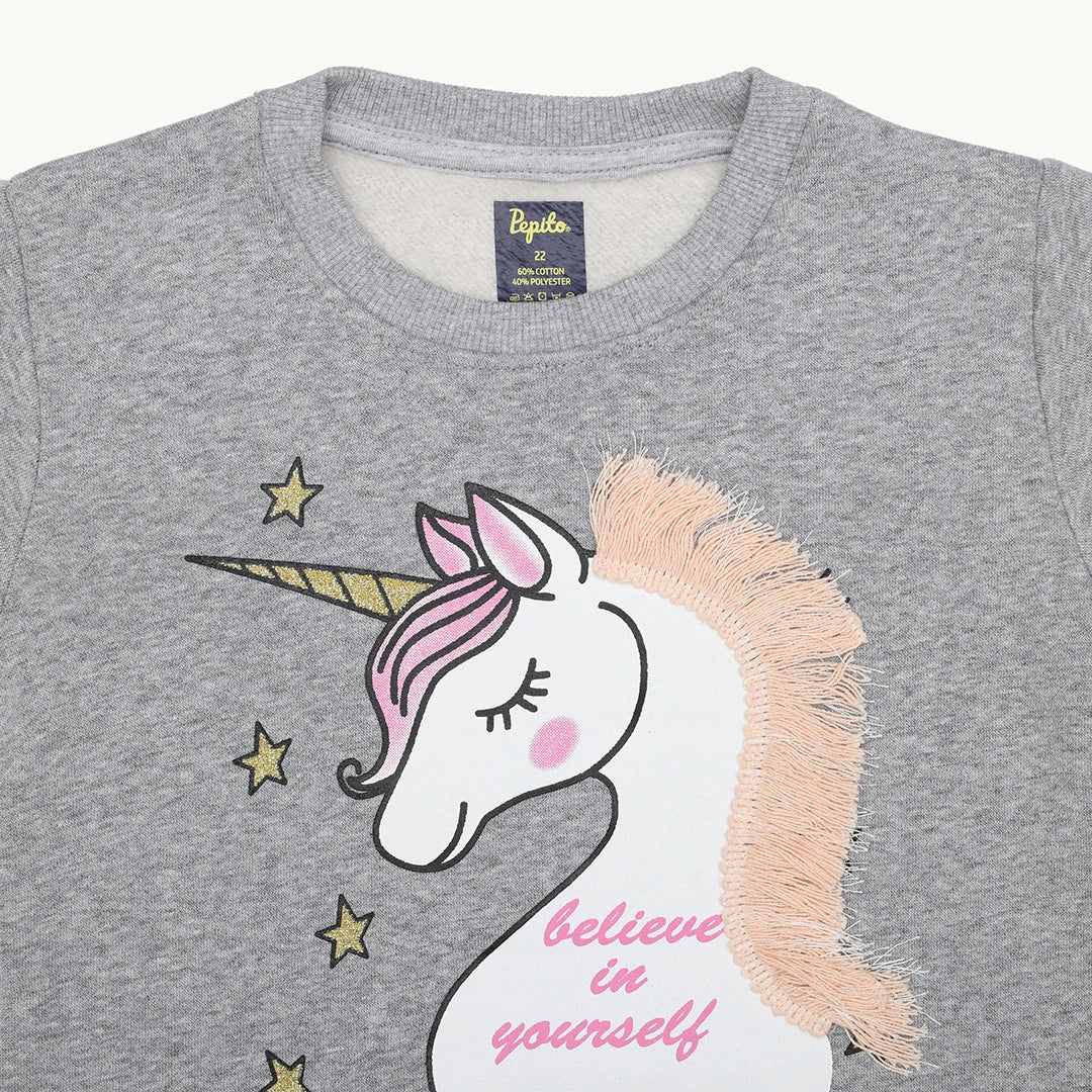 GIRLS UNICORN ARTWORK FLEECE TRACKSUIT