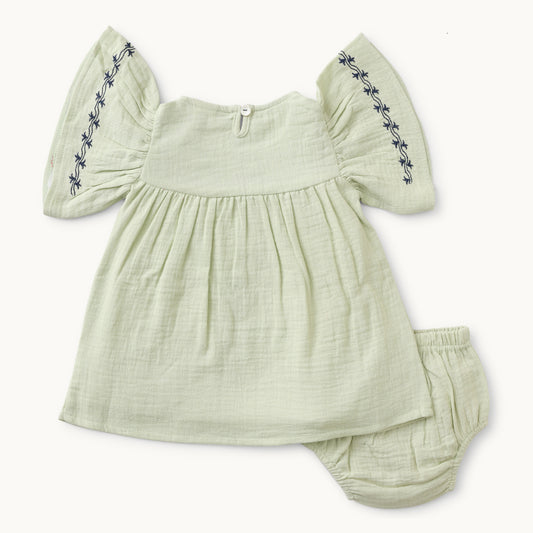 Infants Embroidered A-Line Dress & Panties Set