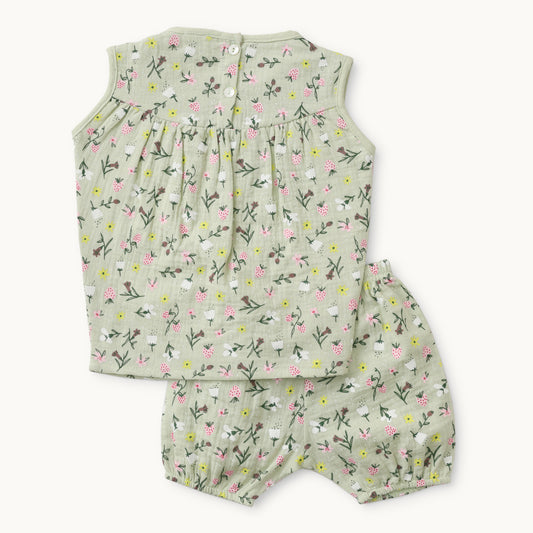 Infants Floral Print Top & Shorts Set