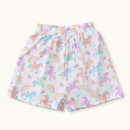 Magical Unicorn Cotton Night Suit – T-Shirt & Shorts Set