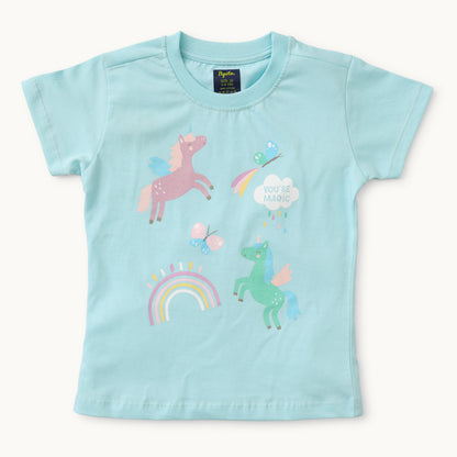 Magical Unicorn Cotton Night Suit – T-Shirt & Shorts Set