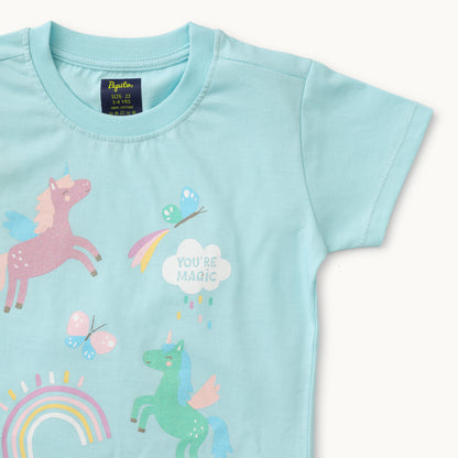 Magical Unicorn Cotton Night Suit – T-Shirt & Shorts Set