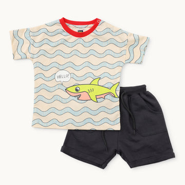 Boys Graphic Print T-Shirt & Shorts Set